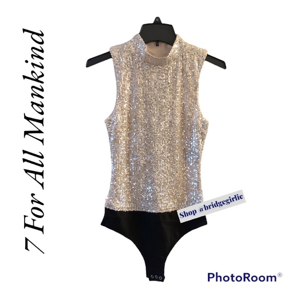 7 For All Mankind Tops - 7 For All Mankind Sequin Bodysuit New with Tags